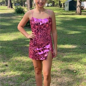 Sherri Hill pink mirrored prom/homecoming dress Size4